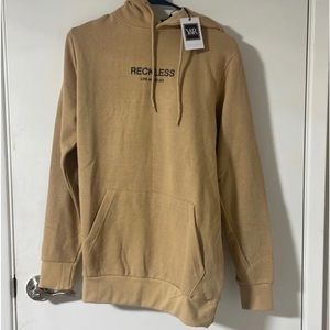 LARGE NEW Beige Tan Reckless Hoodie